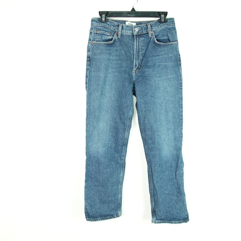 Agolde Jeans Women SZ 27 Riley High Rise Straight Leg Crop Organic Cotton Casual